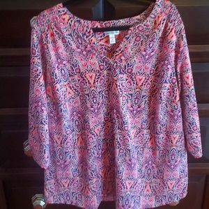 Beautiful Paisley Blouse Top 2X EUC